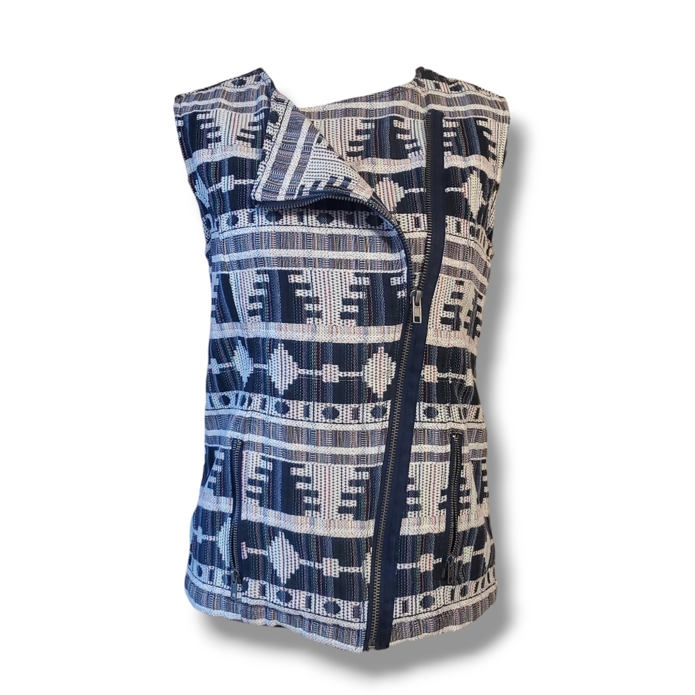 KENNETH COLE  Aztec Vest w Assymetrical Zip